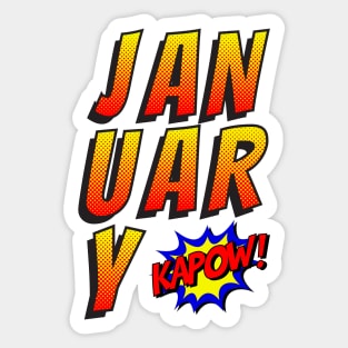 January born comic strips funny gift Sticker